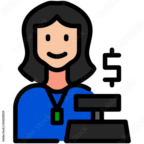 cashier filled line icon