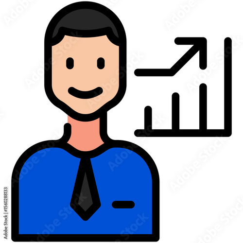businessman filled line icon