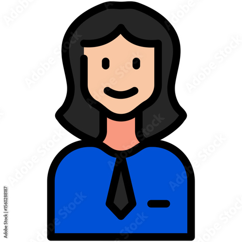 employee filled line icon