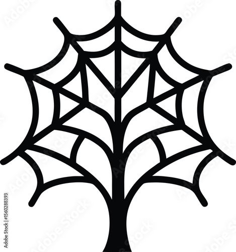 Haunted Forest Spider Web Trees Vector Design