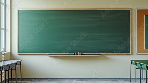 school classroom with blackboard