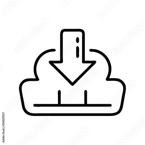 Download icon with arrow pointing down on minimalist background  