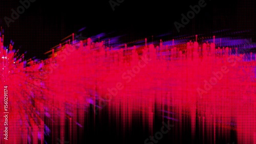 Abstract grunge Violet Pink Bokeh Leak Shapes and Halftone Effect on Black background. Psychedelic animated abstract party shapes colorful dark pink purple violet shapes. Hippie tie dye design