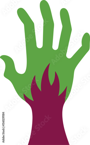 Halloween Zombie Hands Graphic Vector Element Spooky Icon Illustration for Horror Themes Premium AI-generated vector
