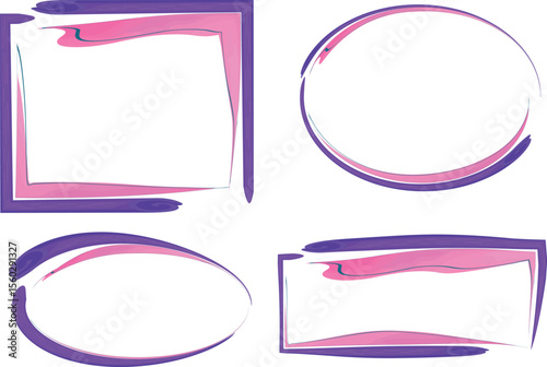 purple pink abstract colorful creative frames shapes