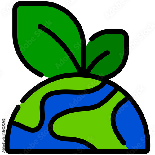 go green filled line icon