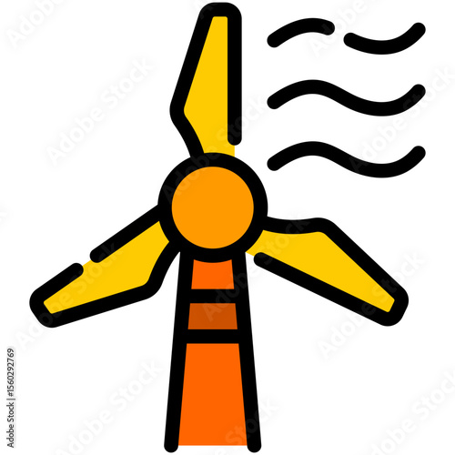 windmills filled line icon