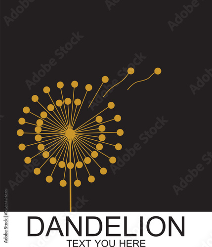 Dandelion flower logo simple creative template on white background .