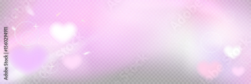 Soft heart shaped light effect with pink flares, glow, and subtle shine. Romantic overlay for Valentine’s Day, love designs, or wedding projects.

