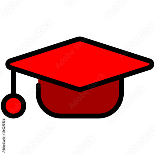 mortar board filled line icon