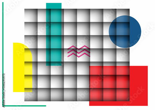 Geometric Harmony: A striking abstract composition featuring a dynamic blend of geometric shapes, creating a visually engaging and modern aesthetic.