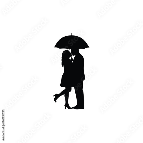 Businessman under umbrella offering protection from the rain