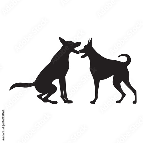 Black cat silhouette vector illustration of a running feline