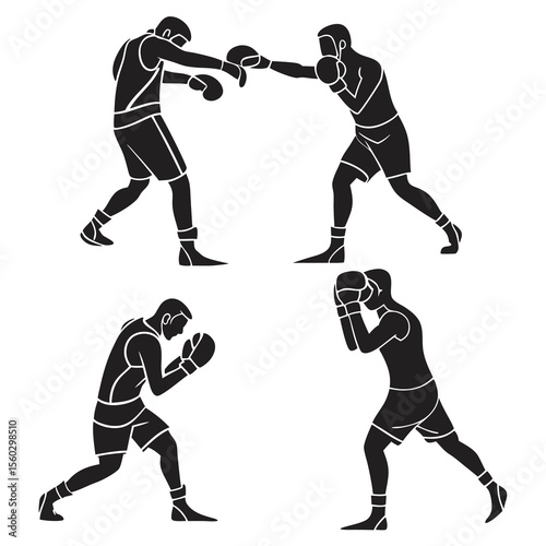 football boxer silhouette