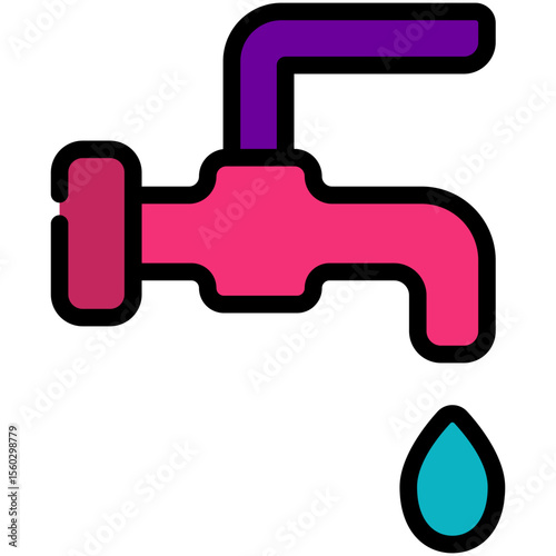 faucet filled line icon