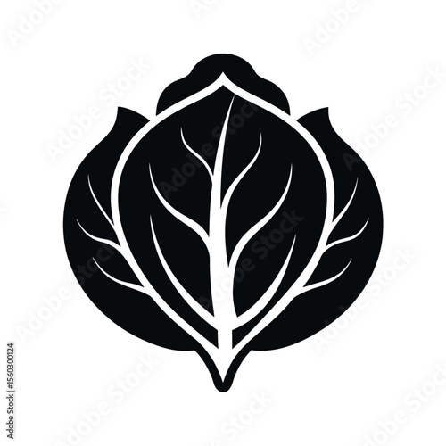 Silhouette of spinach leaf as healthy food icon
