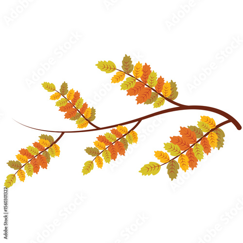 Autumn themed floral elements vector, autumn leaf bunting courner