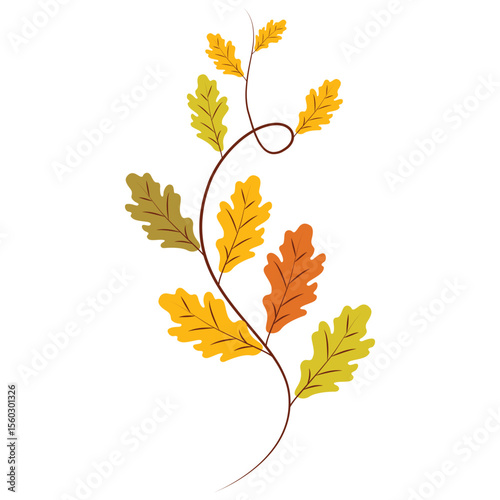 Autumn themed floral elements vector, autumn leaf bunting courner