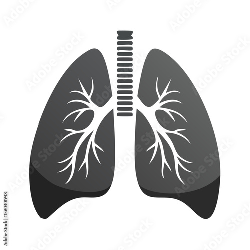 human lungs and medical symbol