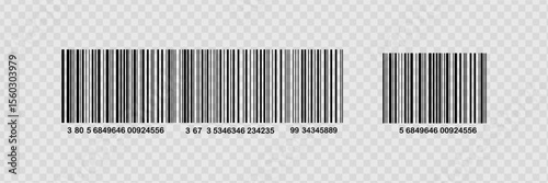 Barcode isolated on transparent background. Vector icon