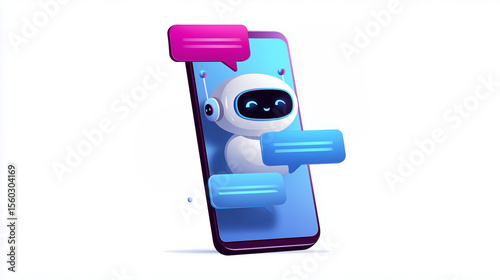 Smartphone avec conversation chatbot amicale