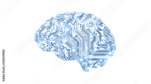 Cerveau stylisé avec lignes de circuit