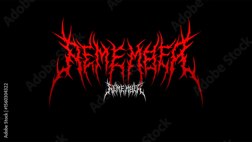 Remember typography vector in a striking and stiff touch dark metal style lettering. for t-shirt print apparel, sticker, poster, logo and more