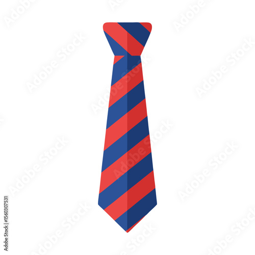 Vibrant Striped Necktie Flat Design Vector Illustration - Business Formal Fashion Graphic