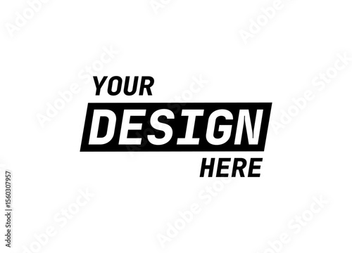 Bold mockup badge featuring your design here for customizable branding. ideal for logos or templates.