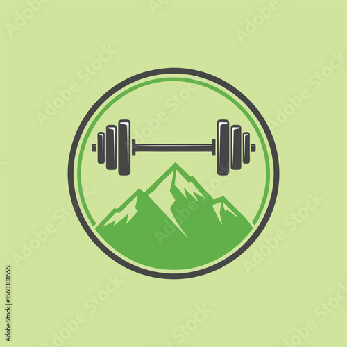dumbbell with mountain