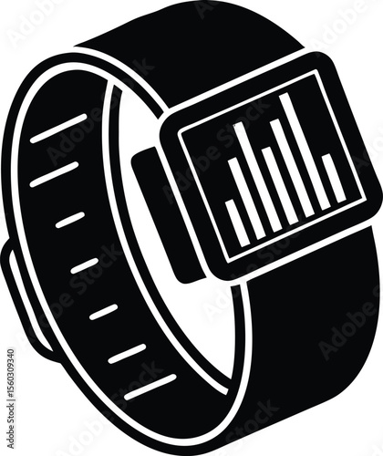 Smartwatch Technology: A sleek, modern smartwatch with a minimalist design, displaying a dynamic graph on its screen, symbolizing the fusion of style and technological innovation.
