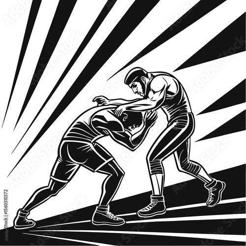 vector illustration boxer player