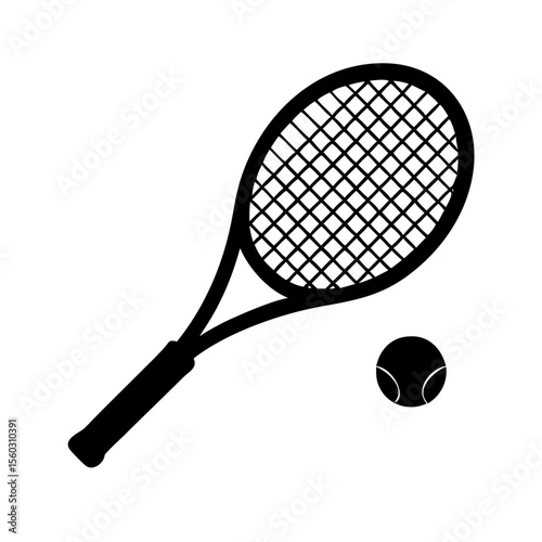 tennis racket and ball
