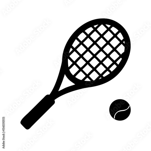 tennis racket and ball vector