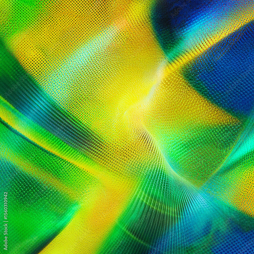 Vibrant abstract mesh with flowing green yellow and blue colors creating a dynamic visual texture Vibrant abstract mesh with flowing green yellow and blue colors creating a dynamic visual texture