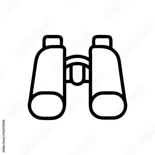 Binocular vector line art illustration icon
