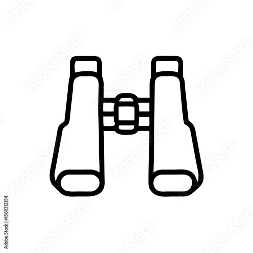 Binocular vector line art illustration icon