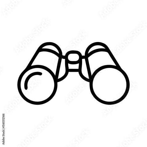 Binocular vector line art illustration icon