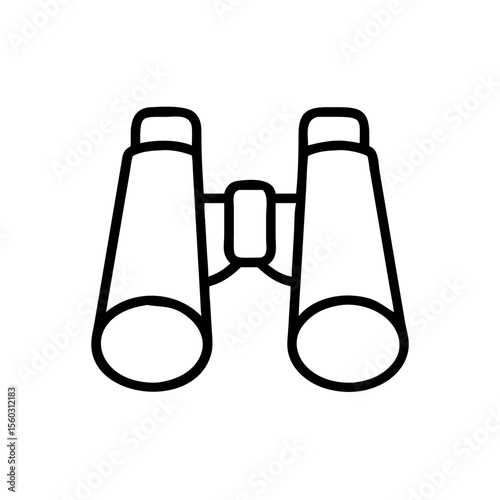 Binocular vector line art illustration icon