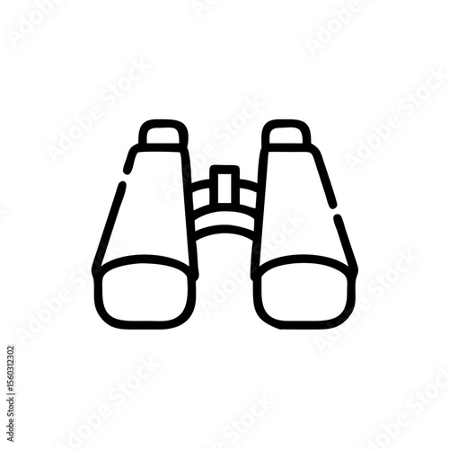 Binocular vector line art illustration icon