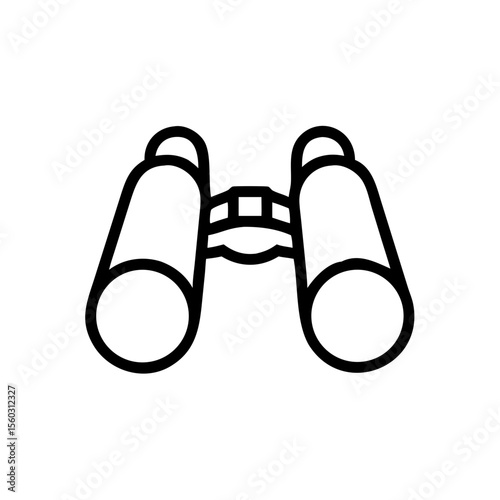 Binocular vector line art illustration icon