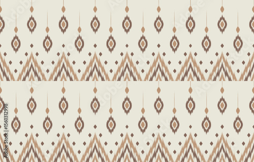 Ethnic abstract ikat art. Fabric Morocco, geometric pattern color oriental. Design for background textile, fabric, curtain, carpet, wallpaper, clothing, wrapping, Batik.