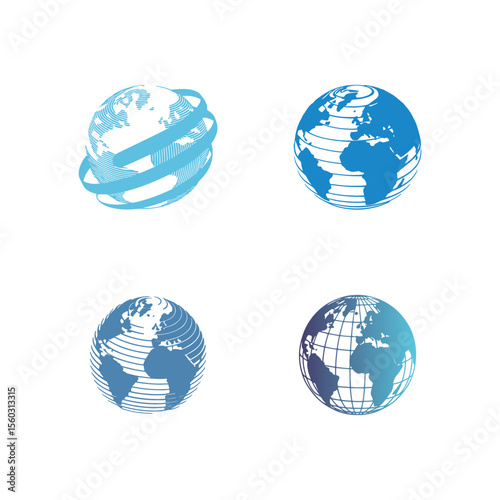 Unique globe logo Modern and minimalist vector and abstract logo