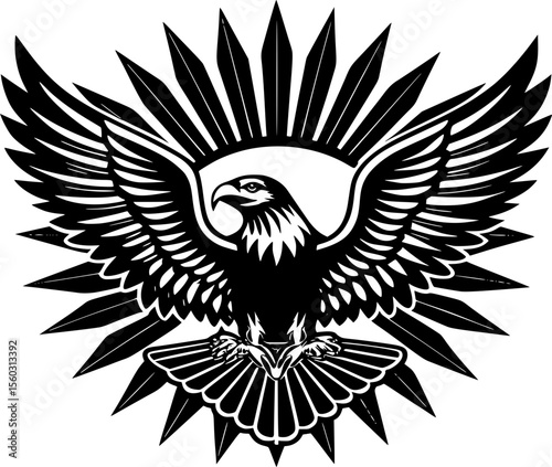 Majestic Flying Eagle Silhouette Vector Illustration