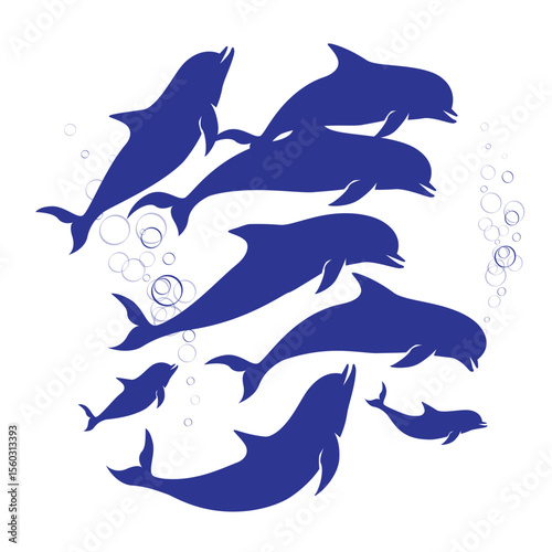 Delphine's pack blue drawing vector