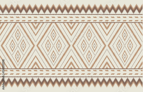Ethnic abstract ikat art. Fabric Morocco, geometric pattern color oriental. Design for background textile, fabric, curtain, carpet, wallpaper, clothing, wrapping, Batik.