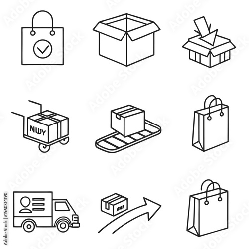 Shipping and Delivery Icons Set
