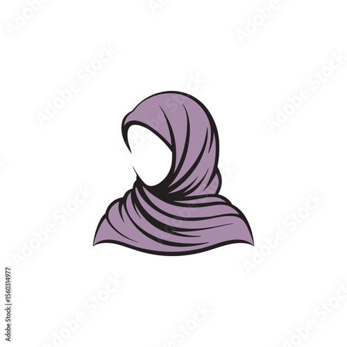 Unique hijab logo Modern and minimalist vector and abstract logo