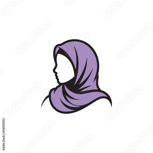 Unique hijab logo Modern and minimalist vector and abstract logo