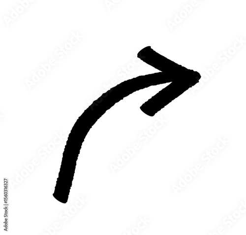Arrow vector grunge hand drawn line.